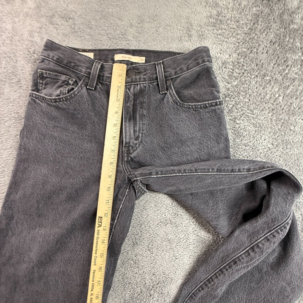 Levi's Baggy Dad Jeans Womens 24 Gray Premium 100% Cotton High Waist Relaxed - Picture 9 of 10